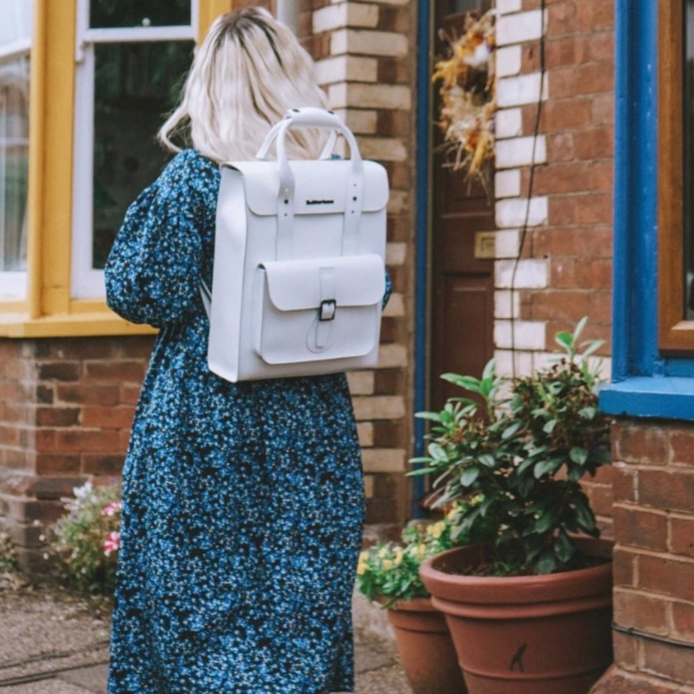 Dr. Martens WHITE Leather Backpack